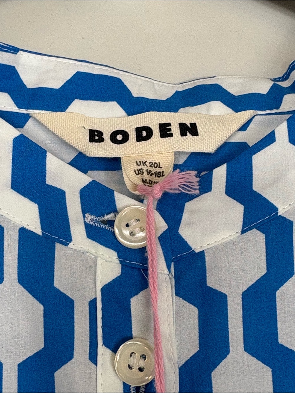 NWT Boden Collarless Midi Shirt Dress Sz 16-18L - Picture 4 of 11